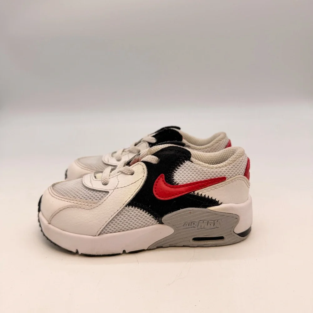 Nike Air Max Toddler Sneakers Size 8C White Red Black Kids Shoes CD6893-105 - Picture 4 of 7